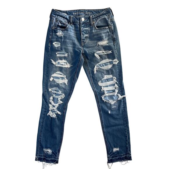American Eagle Tomgirl Mid-Rise Jeans Women’s Size 2 Denim - Picture 1 of 13